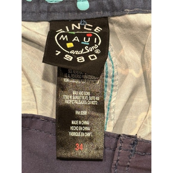 Maui and Sons Board Shorts Mens‎ 34 Hawaiian Surf Swim Beach Sand Volleyball - Picture 4 of 16